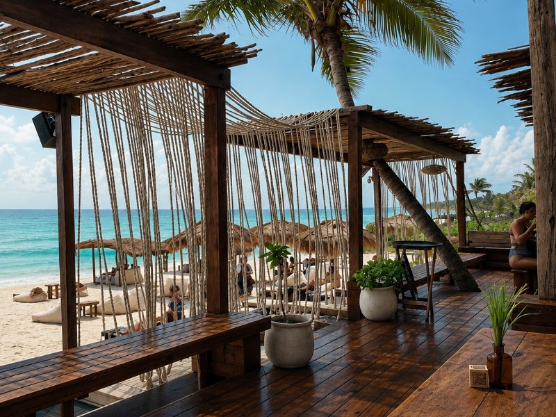 Beach deck with ocean view