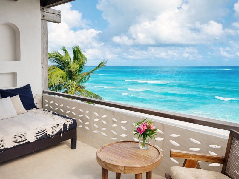 Beachfront terrace